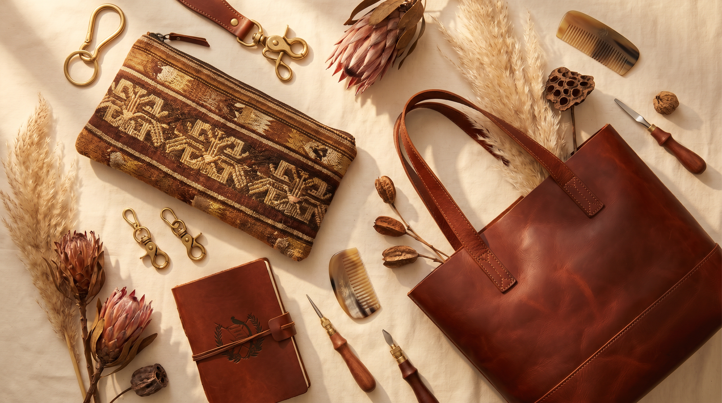 Hand-Stitched Leather Tote